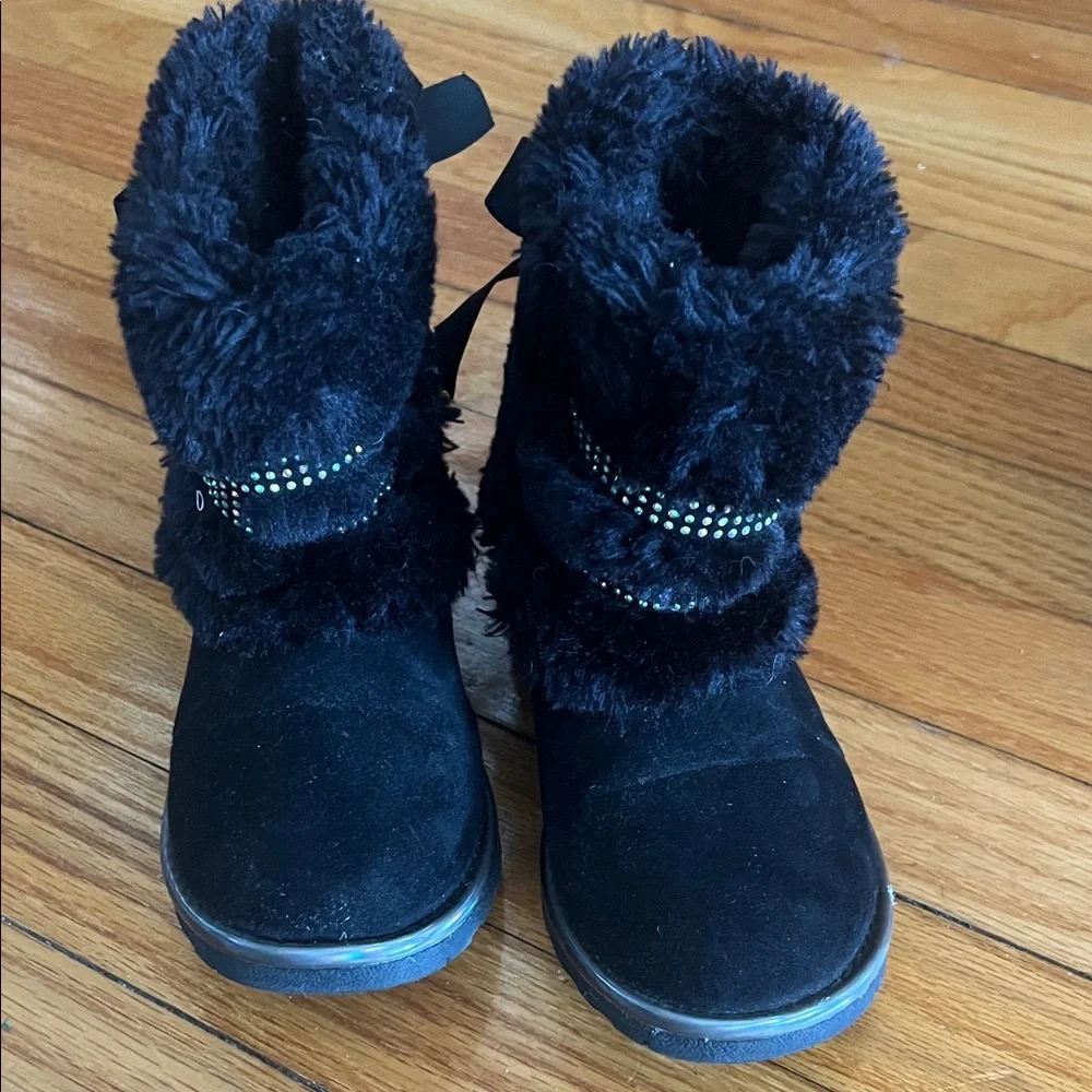Cozy Black and Tan Kids Boots Bundle, size 10
